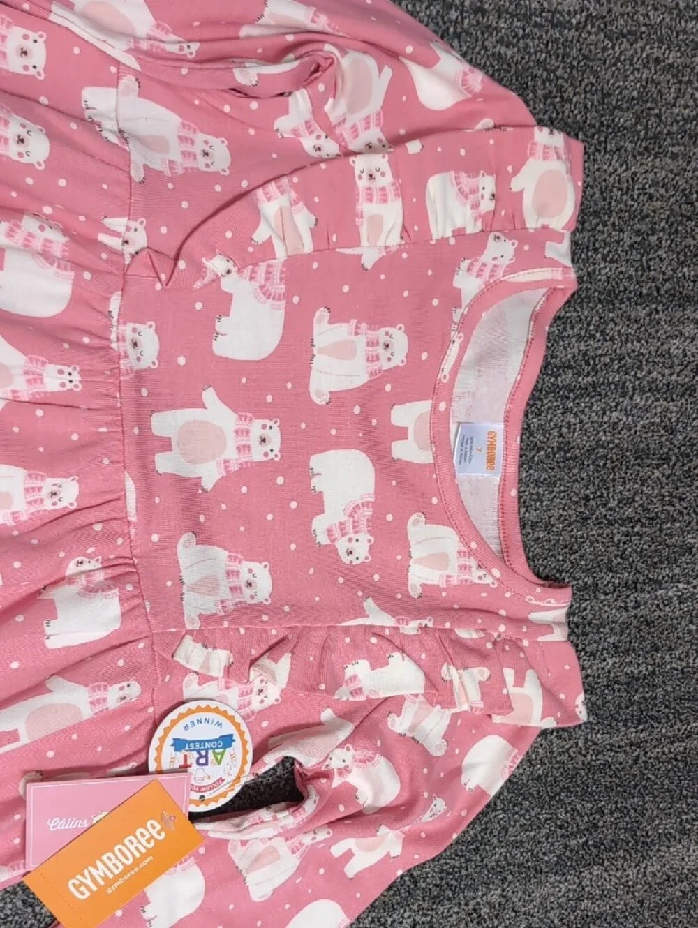 NWT Sz 7 Gymboree Dress Pink Polar Bear Dress with Matching Leggings + Cat